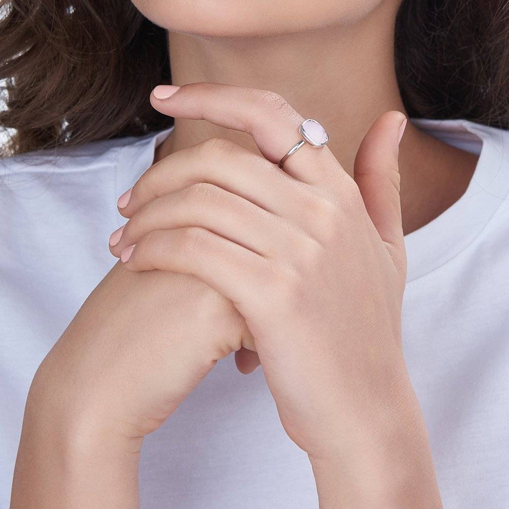 Pink Chalcedony Ring - Silver-1 photo du produit