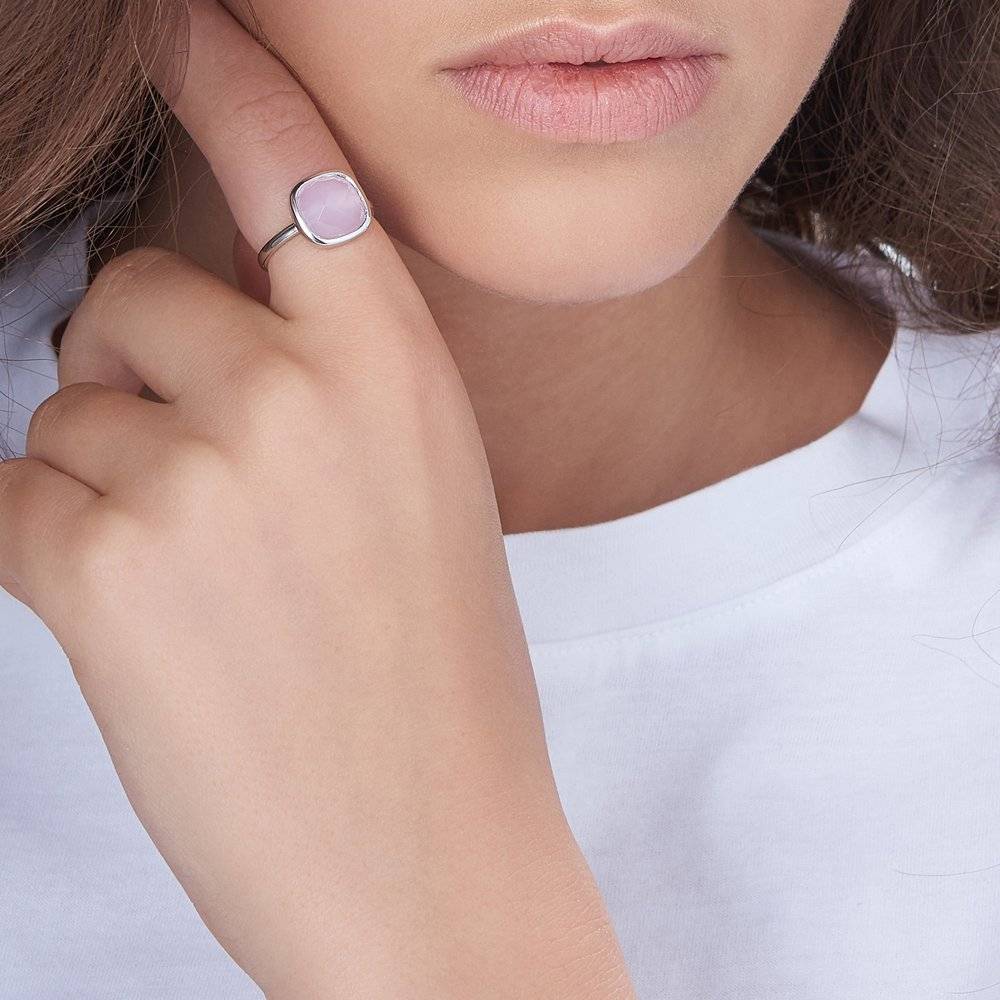 Pink Chalcedony Ring - Silver-4 photo du produit