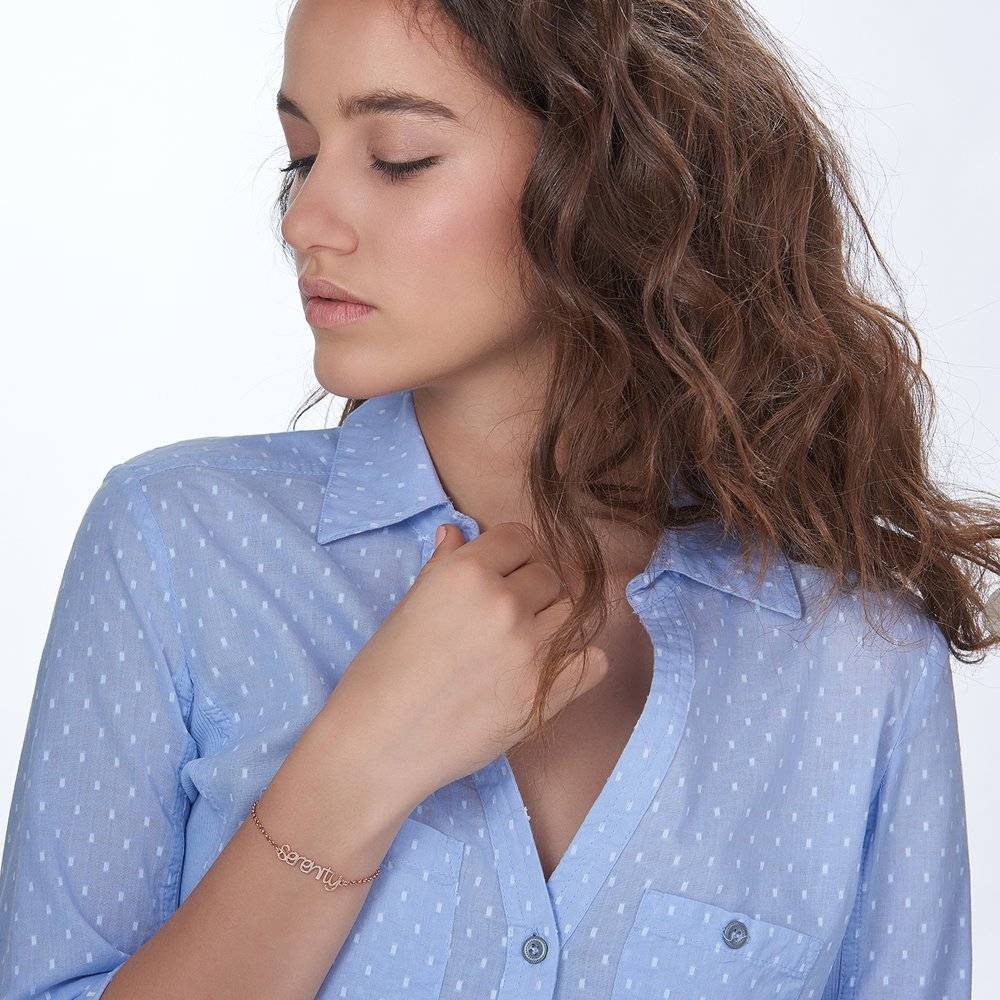 Pixie Name Bracelet - Rose Gold Plated-6 photo du produit