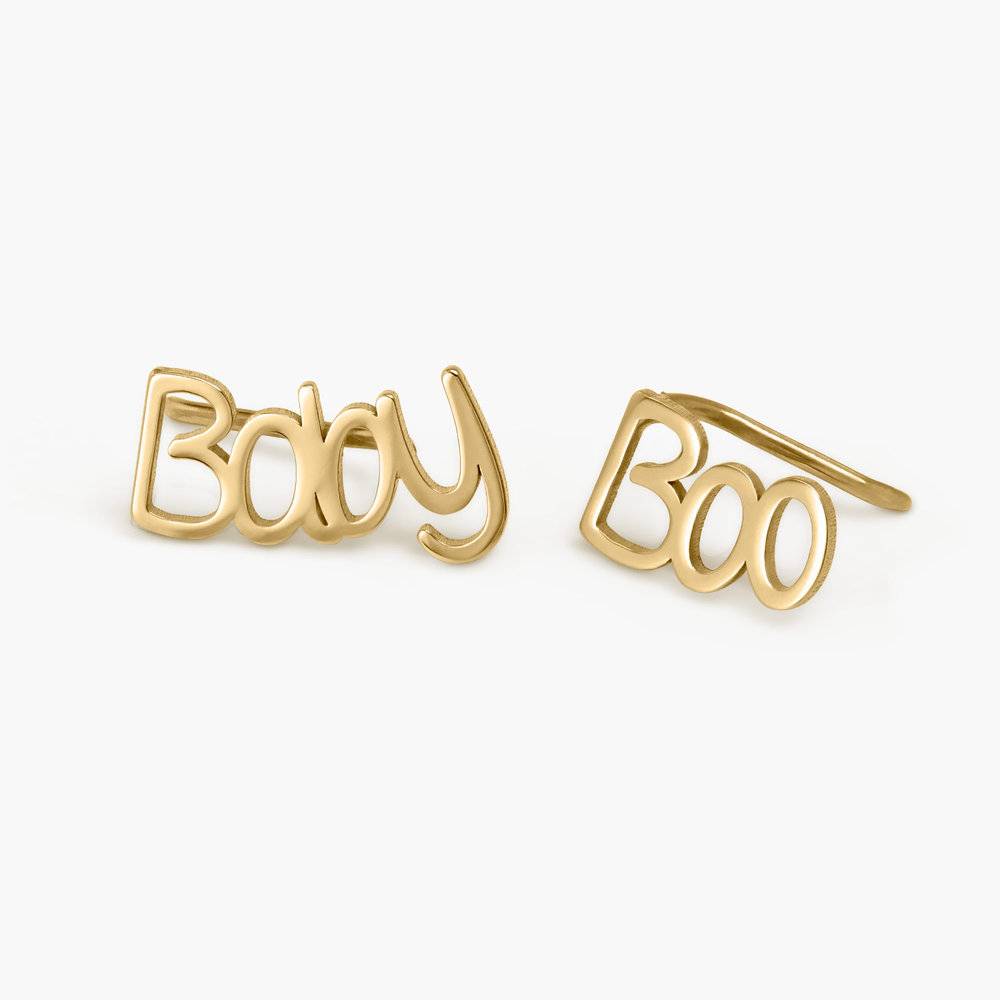 Pixie Name Earrings - Gold Plated product photo