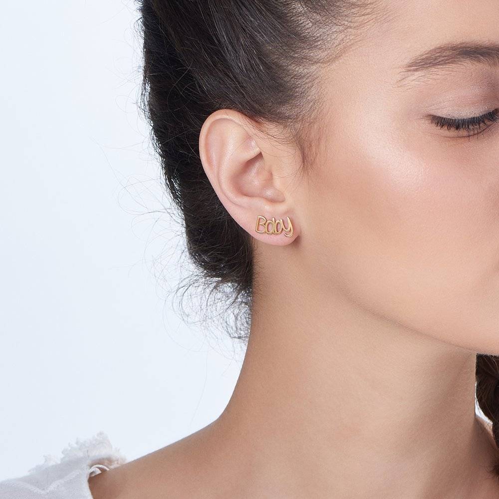 Pixie Name Earrings - Gold Plated-1 photo du produit