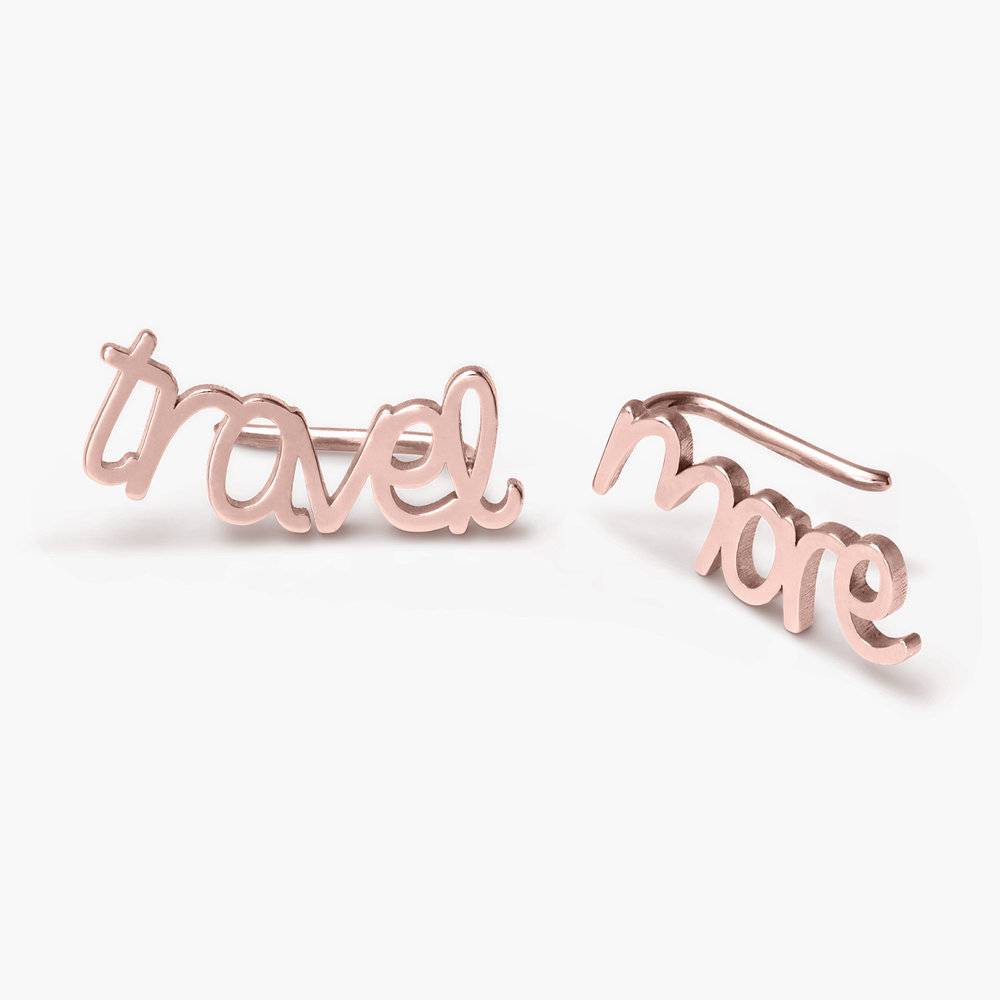 Pixie Name Earrings - Rose Gold Plated product photo