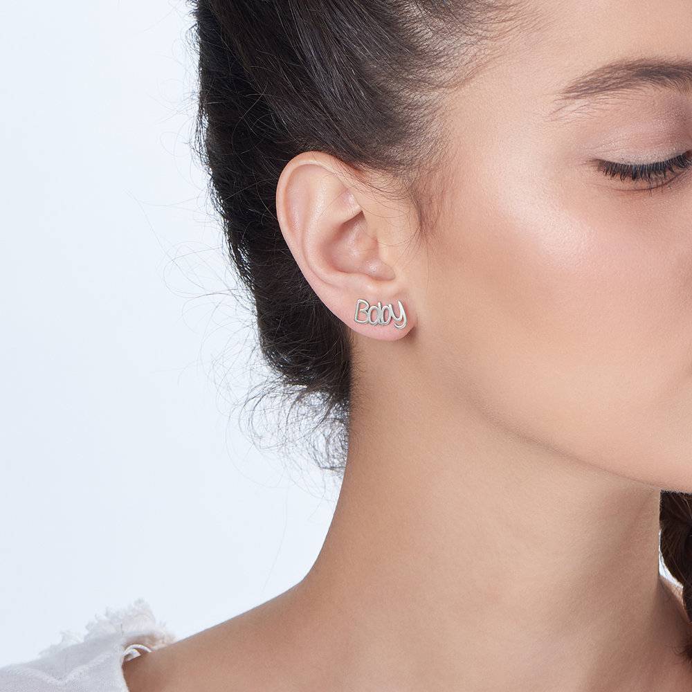 Pixie Name Earrings - Silver-2 photo du produit
