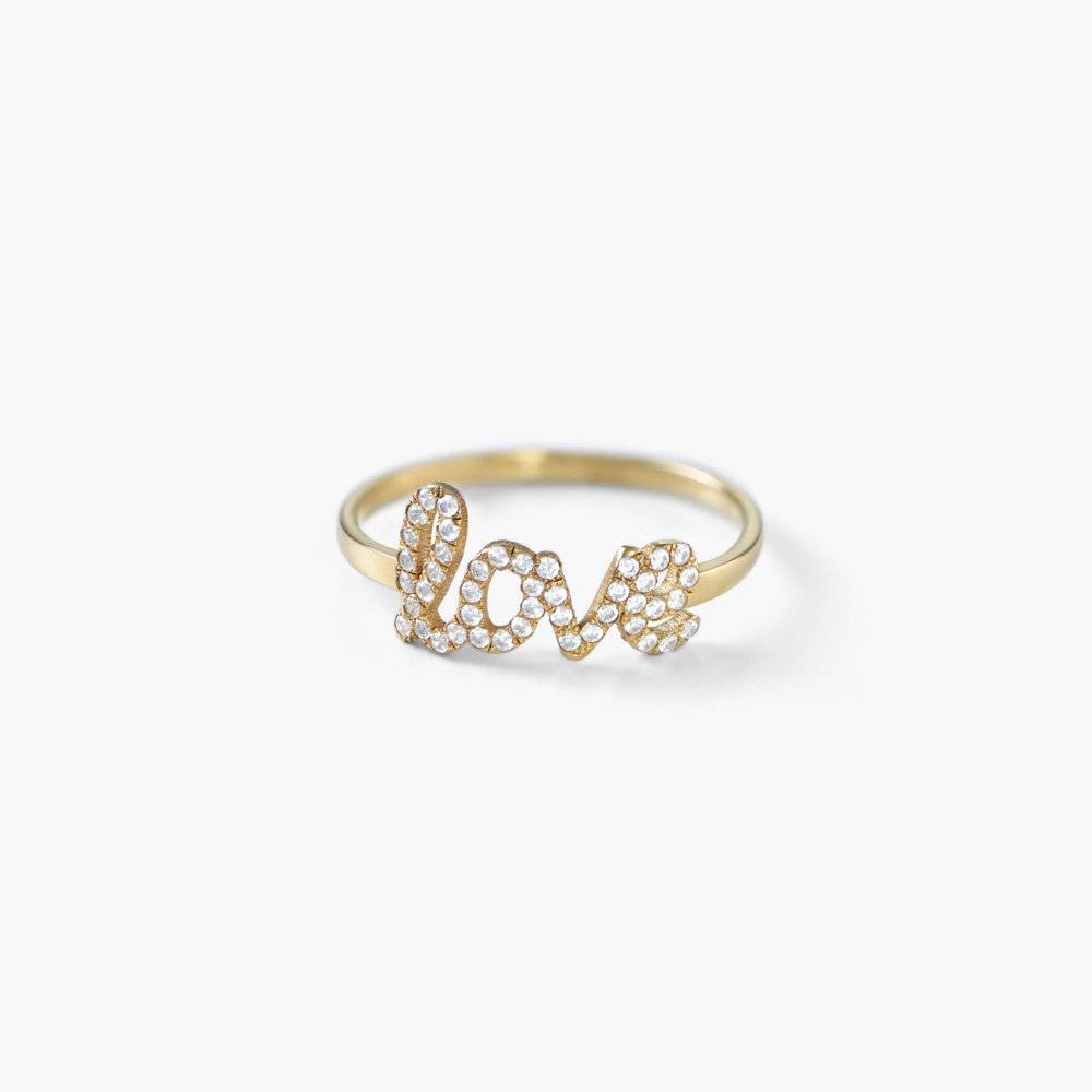 Pixie Name Ring with Cubic Zirconia - Gold Plated-1 photo du produit