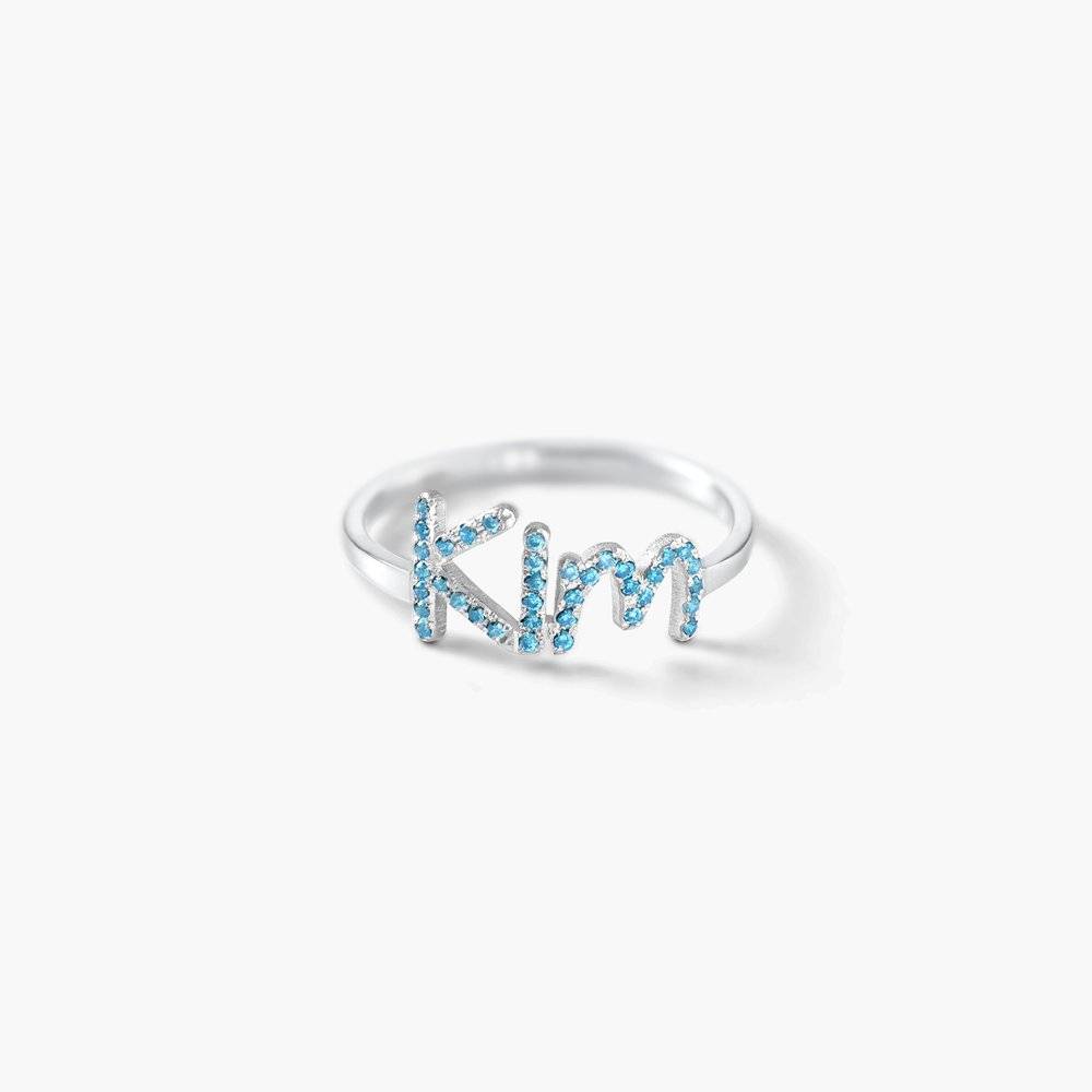 Pixie Name Ring with Cubic Zirconia - Silver-5 photo du produit