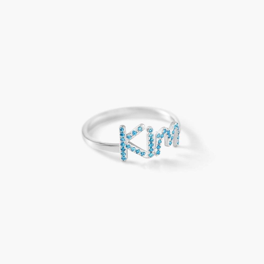 Pixie Name Ring with Cubic Zirconia - Silver-3 photo du produit