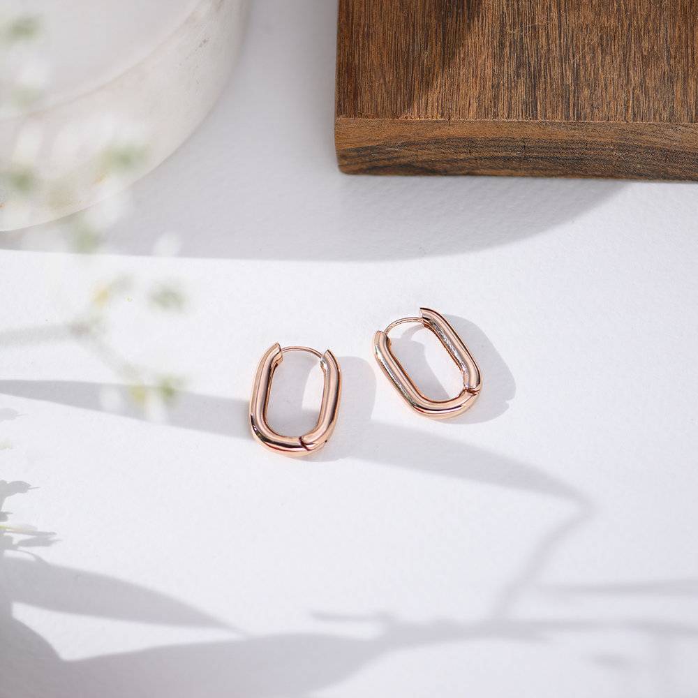 Play it By Ear Link Earrings - Rose Gold Plated-6 product photo