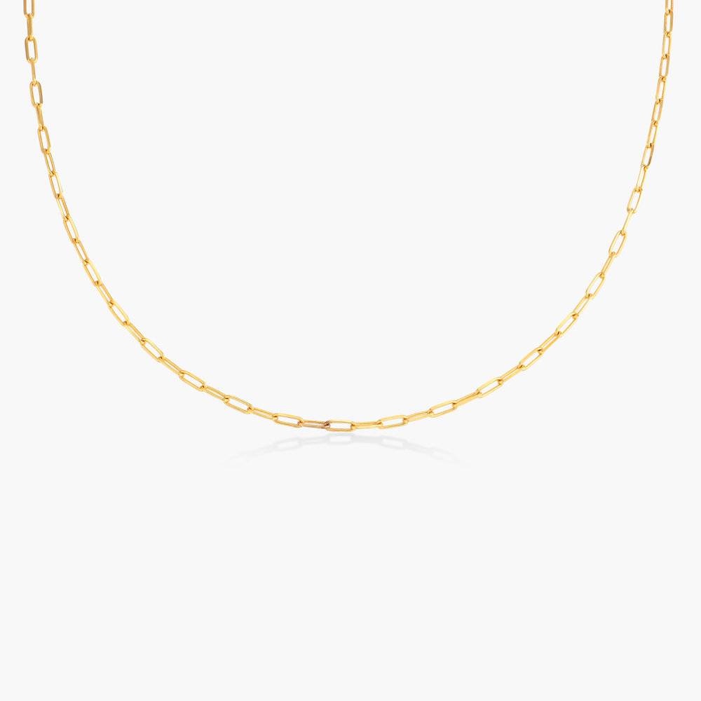 Small Paperclip Chain Necklace - Gold Plated-2 photo du produit