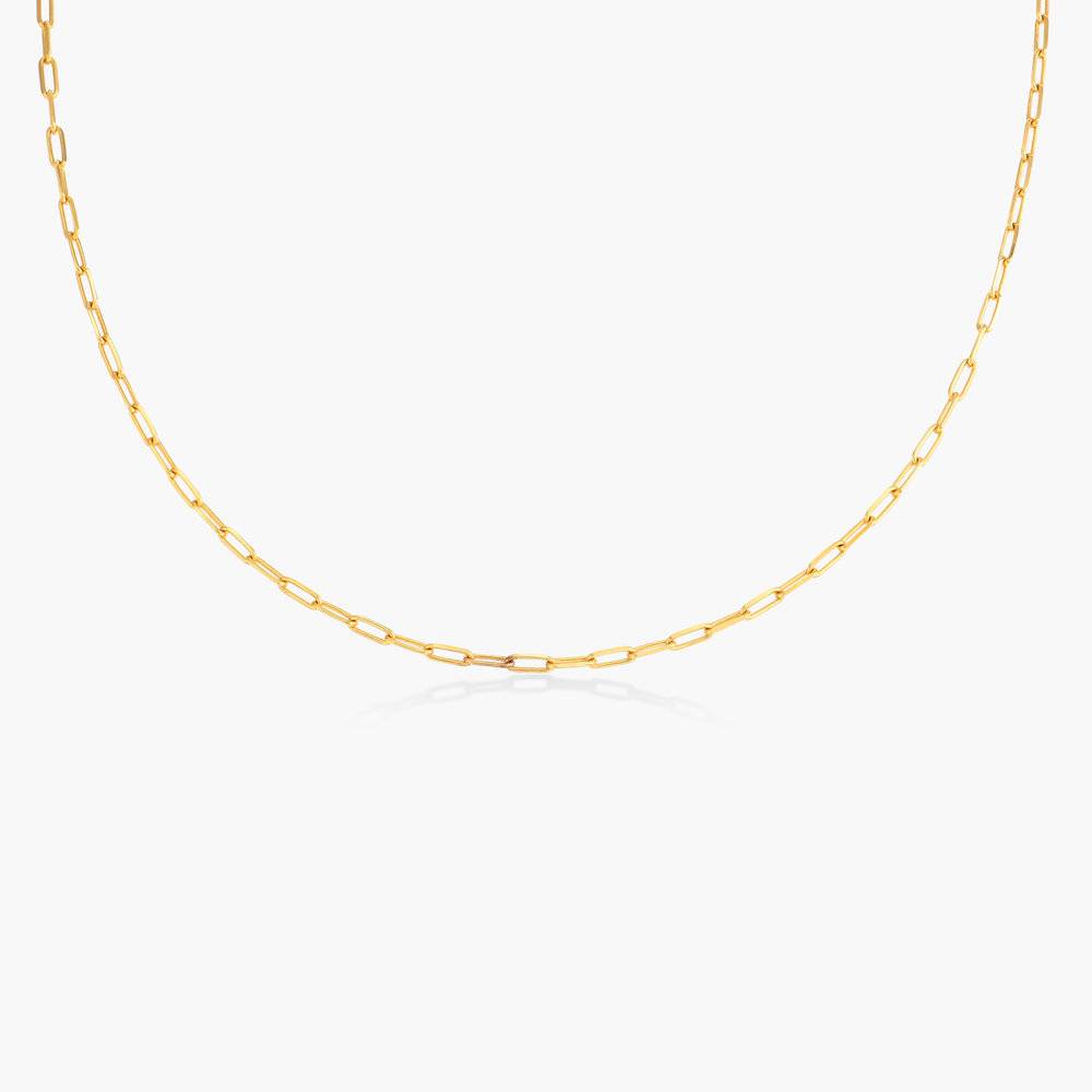 Small Paperclip Chain Necklace - Gold Vermeil-2 product photo