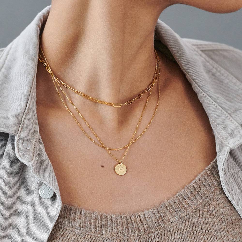 Small Paperclip Chain Necklace - Gold Vermeil-3 product photo