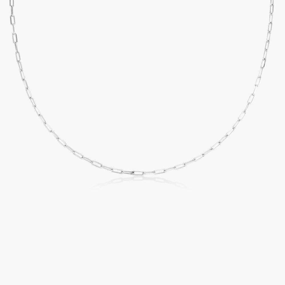 Small Paperclip Chain Necklace - Sterling Silver-1 product photo