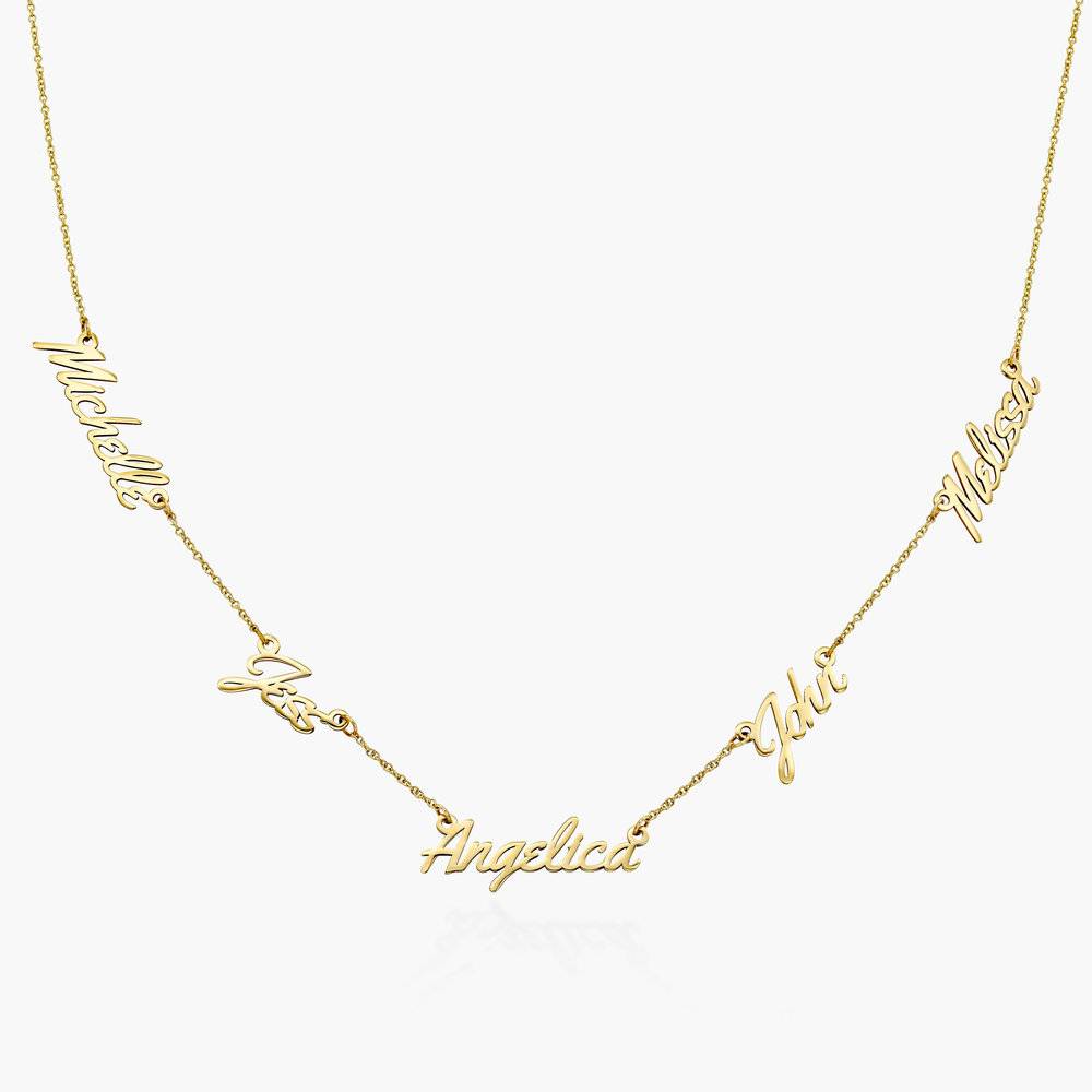 Real Love Multiple Name Necklace - 14k Solid Gold product photo