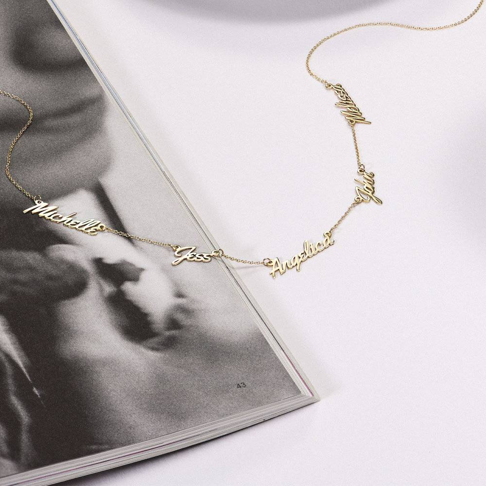 Real Love Multiple Name Necklace - 14k Solid Gold-2 product photo