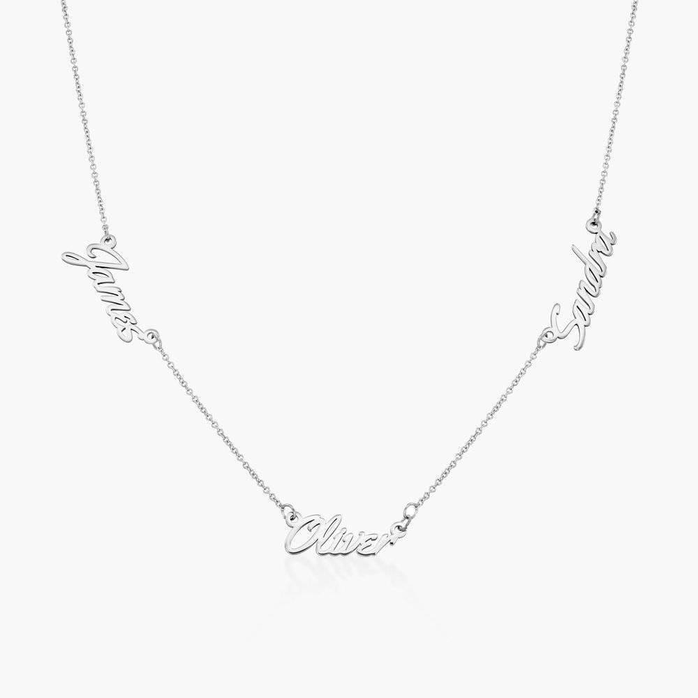 Real Love Multiple Name Necklace - 14k White Solid Gold product photo