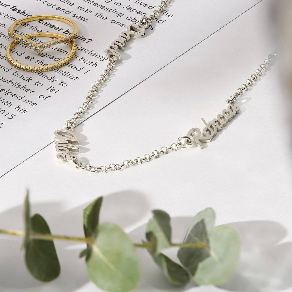 Love silver online name necklace