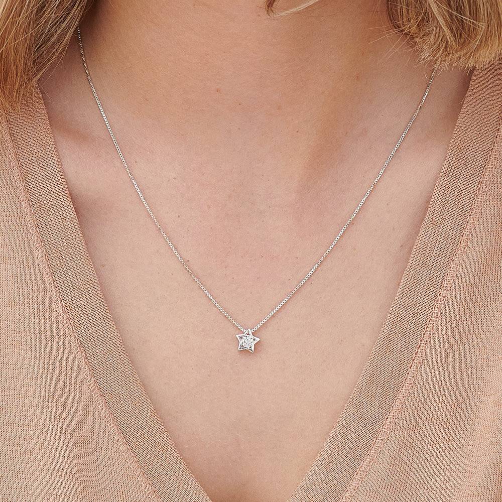 Rising Star Necklace - Sterling Silver and Cubic Zirconia-2 photo du produit