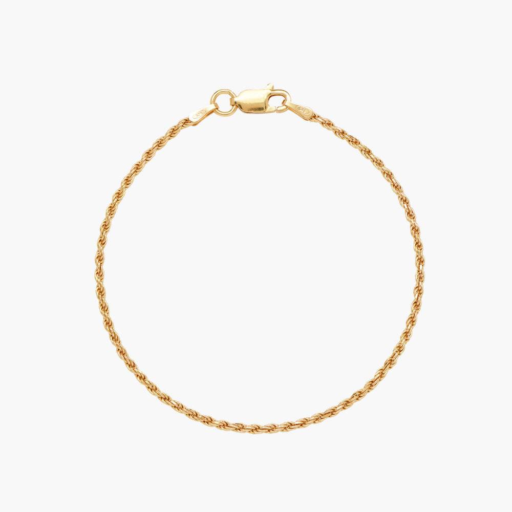 Herringbone Engraved Slim Bracelet - Gold Vermeil - Oak & Luna