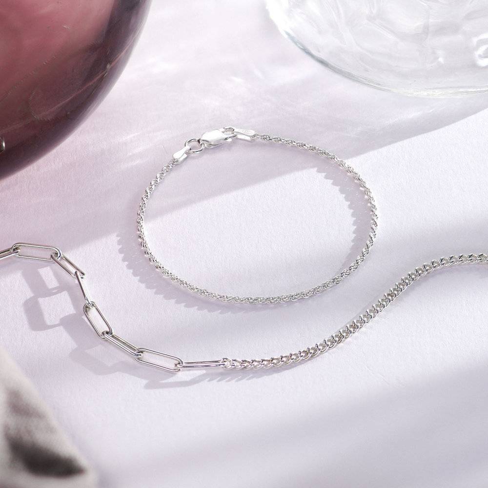 Rope Chain Bracelet - Silver-3 product photo