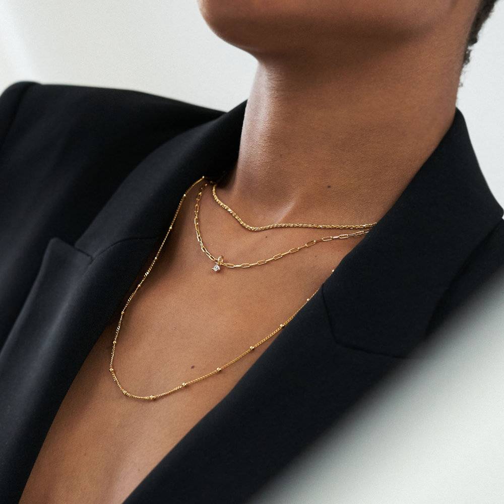 Rope Chain Necklace - Gold Plated-4 product photo