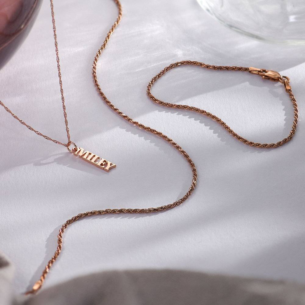 Rope Chain Necklace - Rose Gold Plated-2 product photo