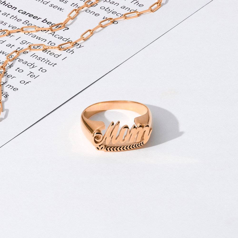Throwback Name Ring - Rose Gold Plated-5 photo du produit
