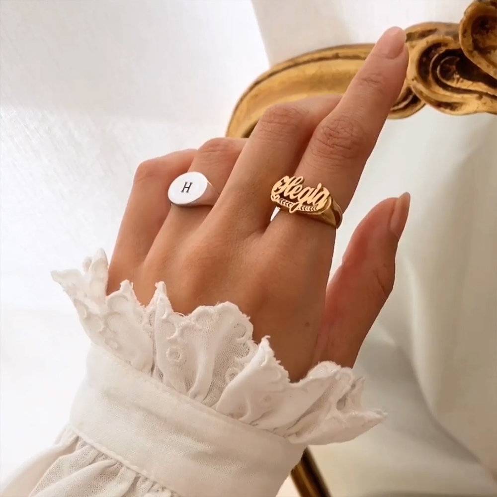 Throwback Name Ring - Rose Gold Plated-1 photo du produit