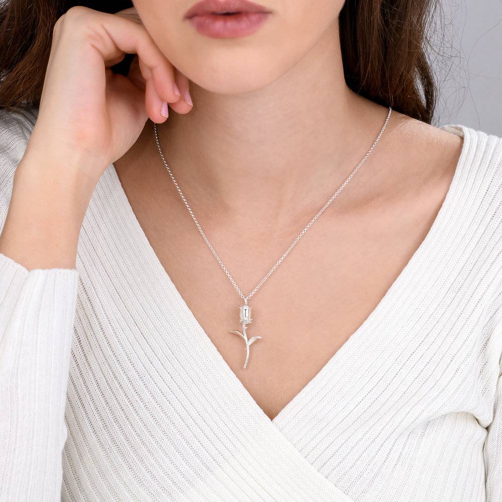 Forever Rose Necklace - Silver