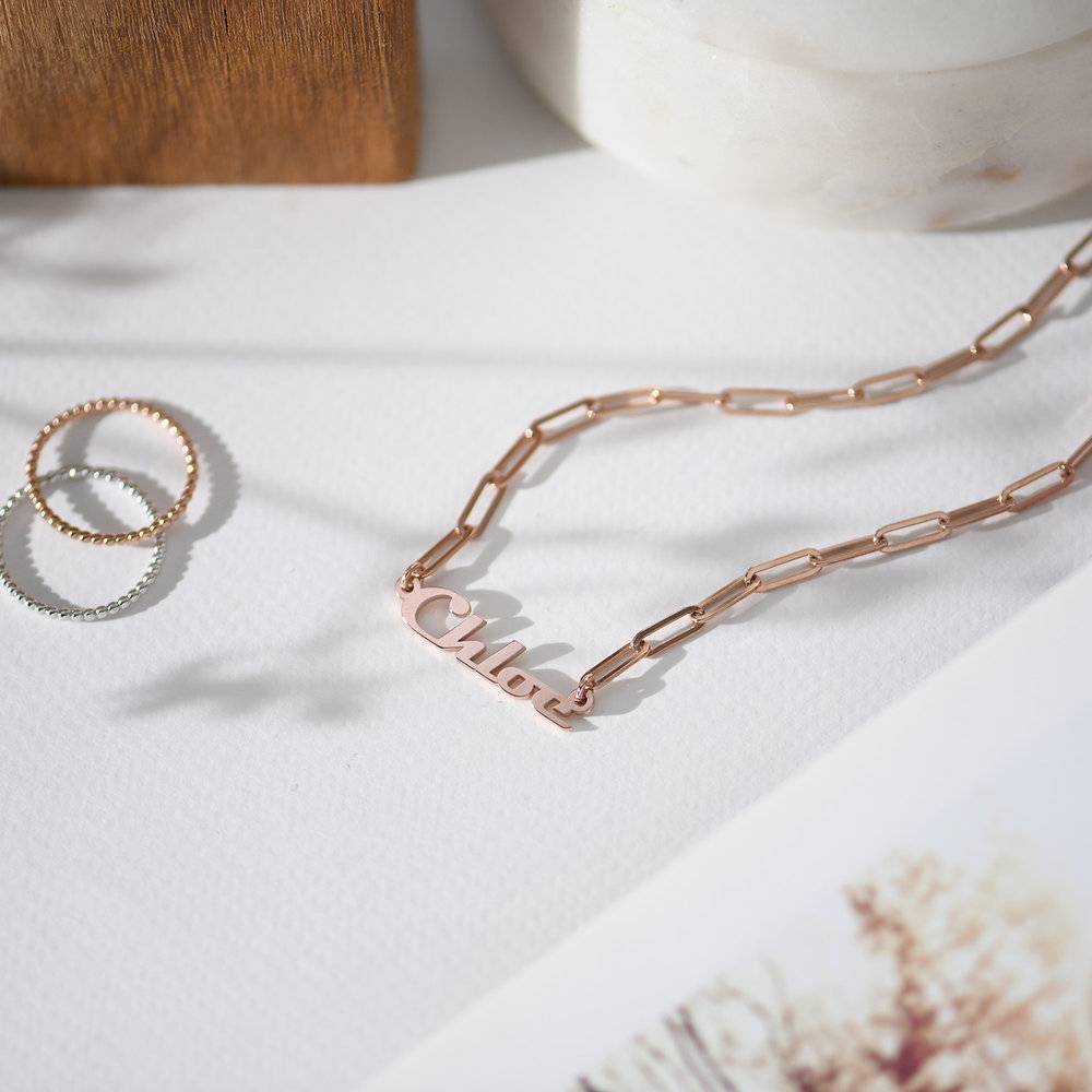 Link Chain Name Necklace - Rose Gold Plated-3 photo du produit