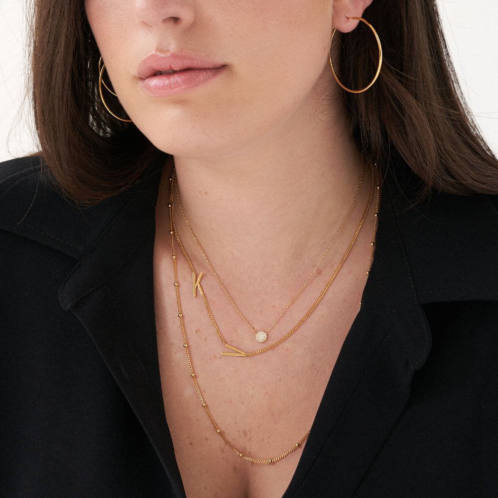 Buy 14k Gold Sideways Initial Necklace Online in India - Etsy