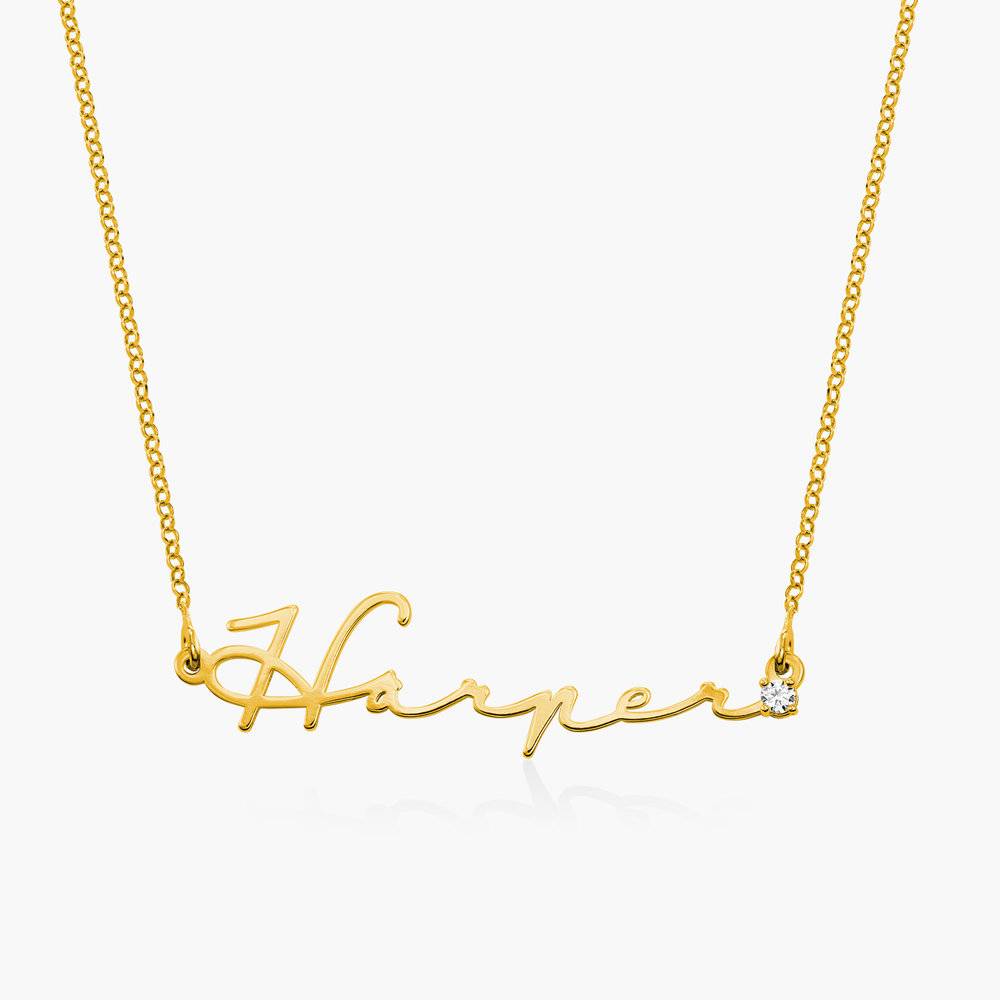 Mon Petit Name Necklace with Diamond - Gold Plated product photo