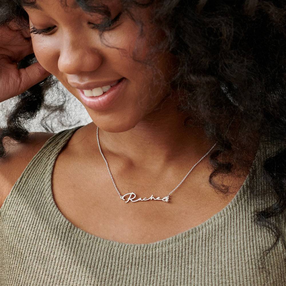 Mon Petit Name Necklace with Diamond - Sterling Silver product photo