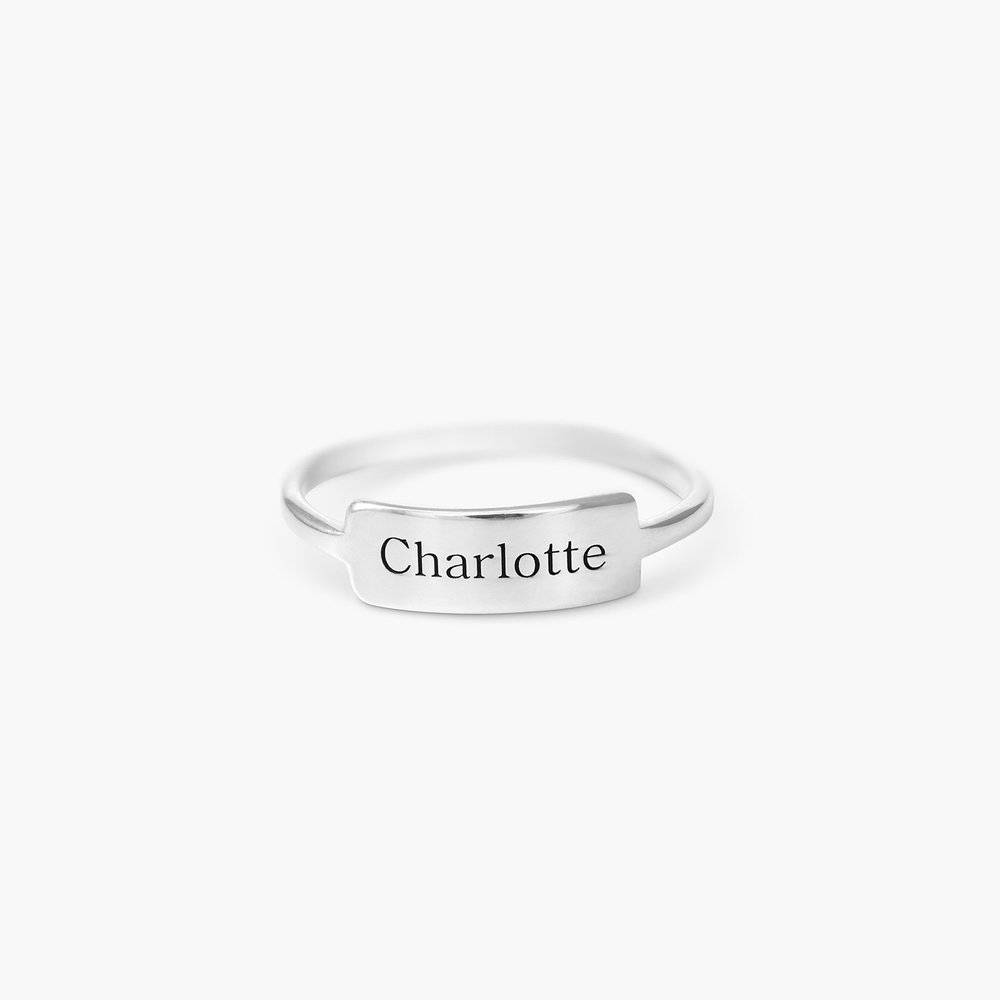 Engraved Nameplate Ring - Sterling Silver product photo