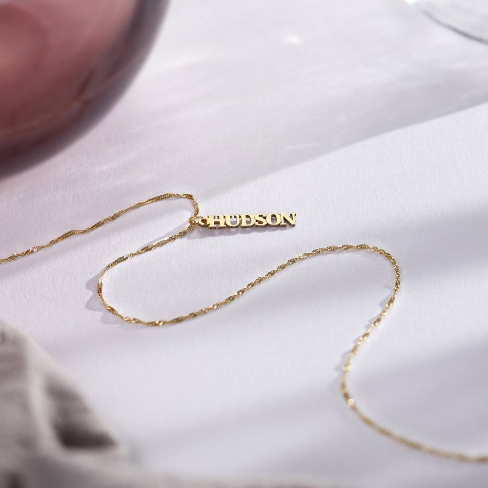 Singapore Chain Name Necklace - 14k Solid Gold product photo