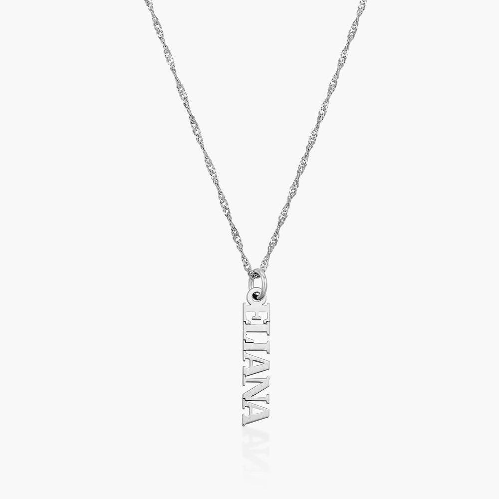 Singapore Chain Name Necklace - 14k White Gold product photo