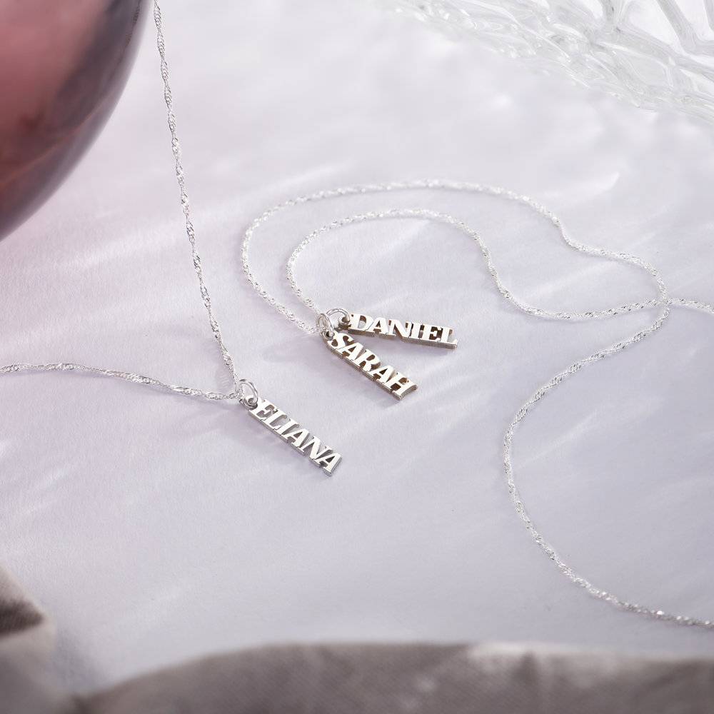 Singapore Chain Name Necklace - 14k White Gold-3 product photo