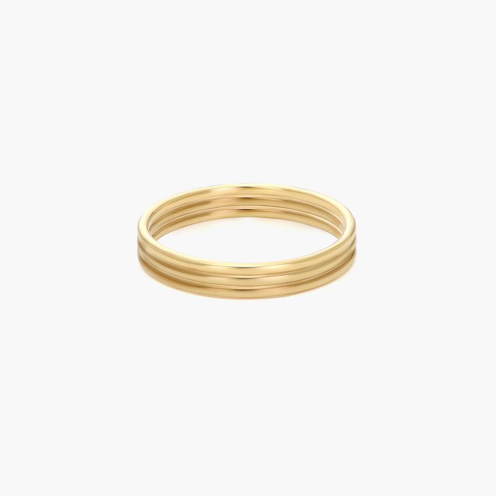 Smooth Hailey Stackable Ring - 14K Solid Gold-2 product photo