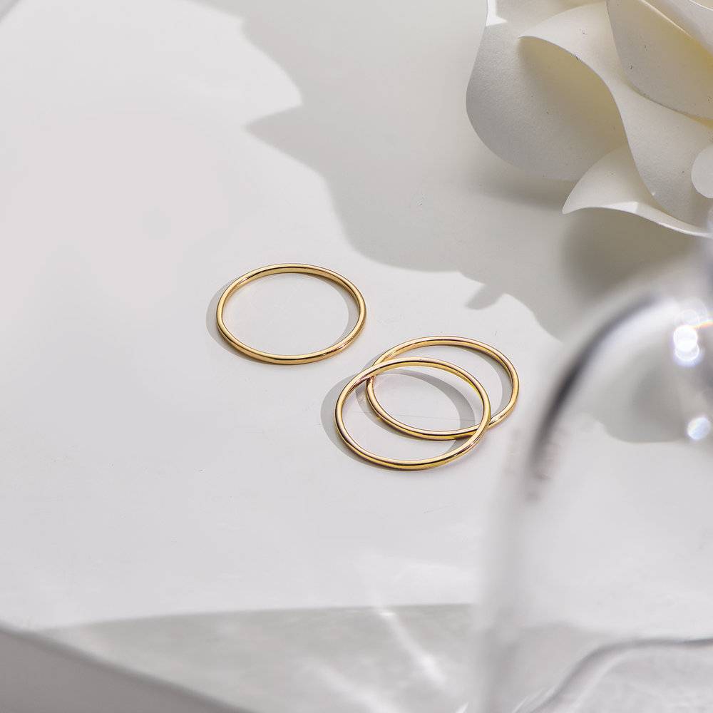 Smooth Hailey Stackable Ring - Gold Plated-3 product photo