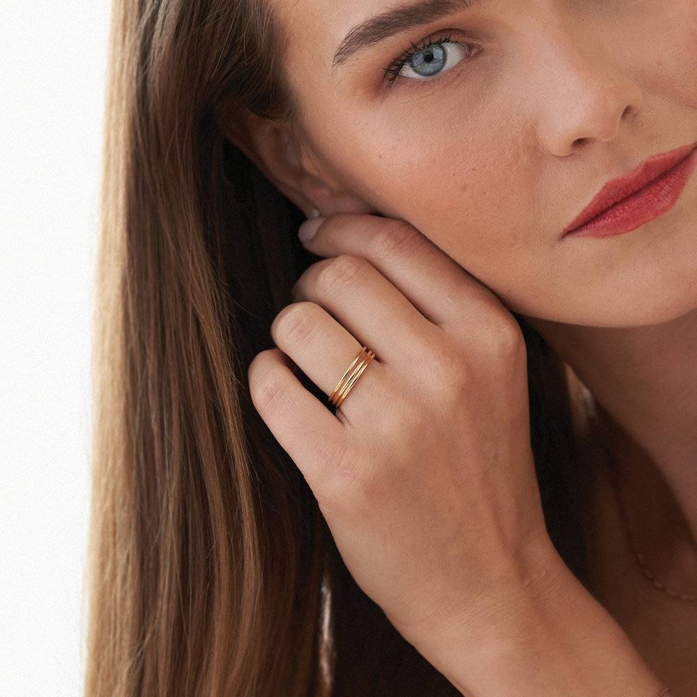 Smooth Hailey Stackable Ring - Gold Plated-4 product photo