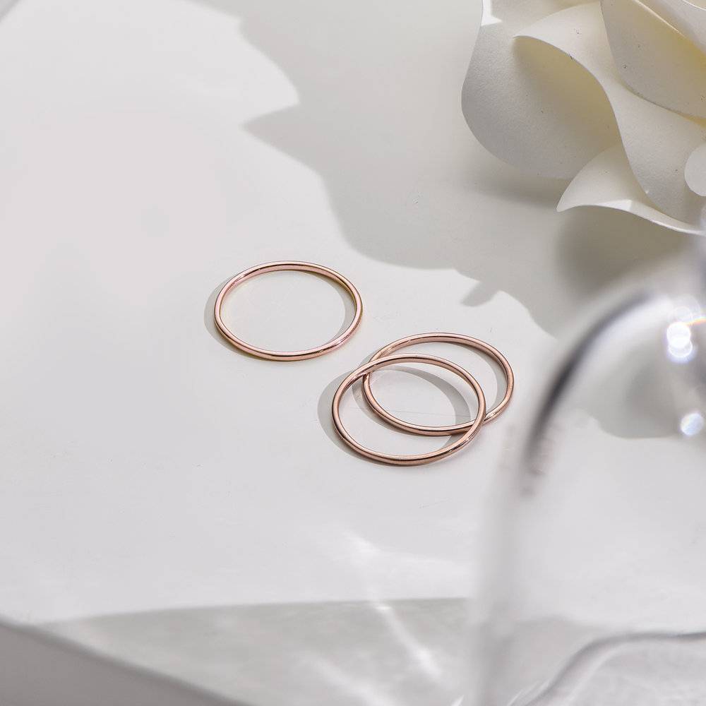 Smooth Hailey Stackable Ring - Rose Gold Plated product photo