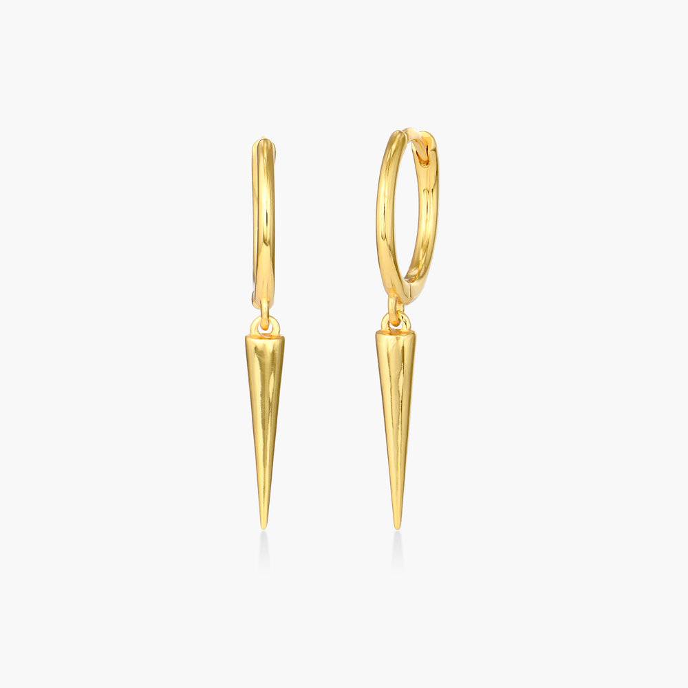 Spike Hoop Earrings - Gold Vermeil-1 product photo