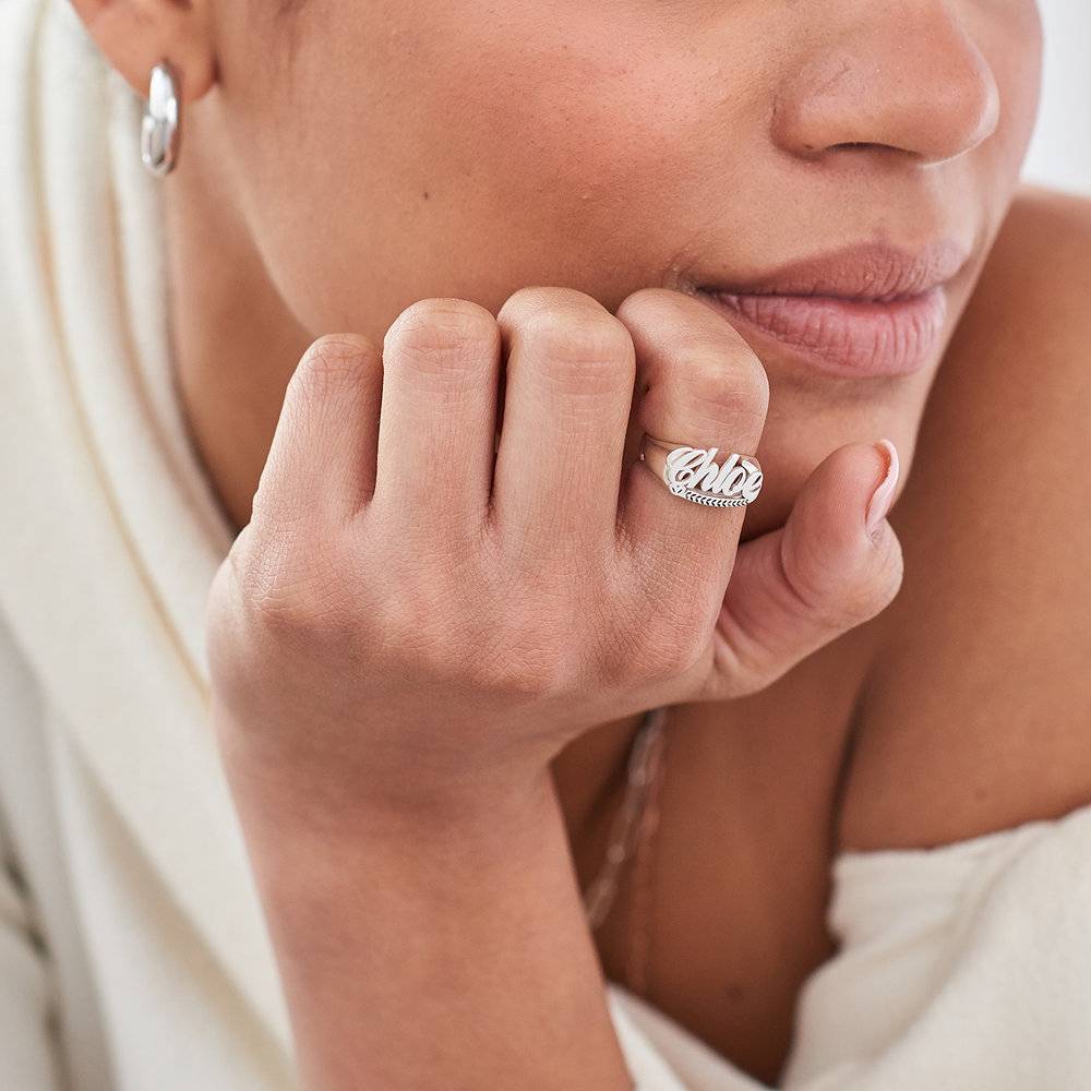 Bague Prénom Rétro en Argent 925-7 photo du produit