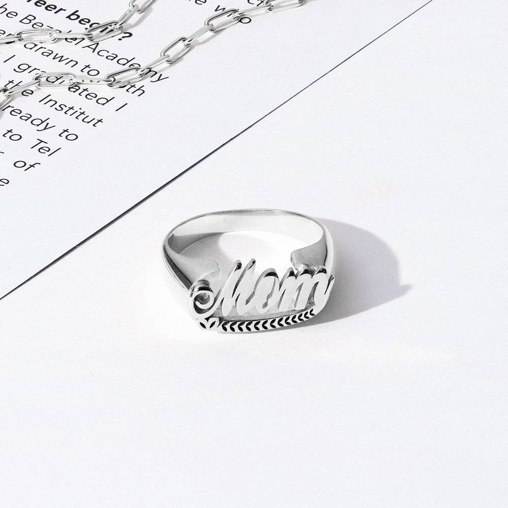 Bague Prénom Rétro en Argent 925-5 photo du produit