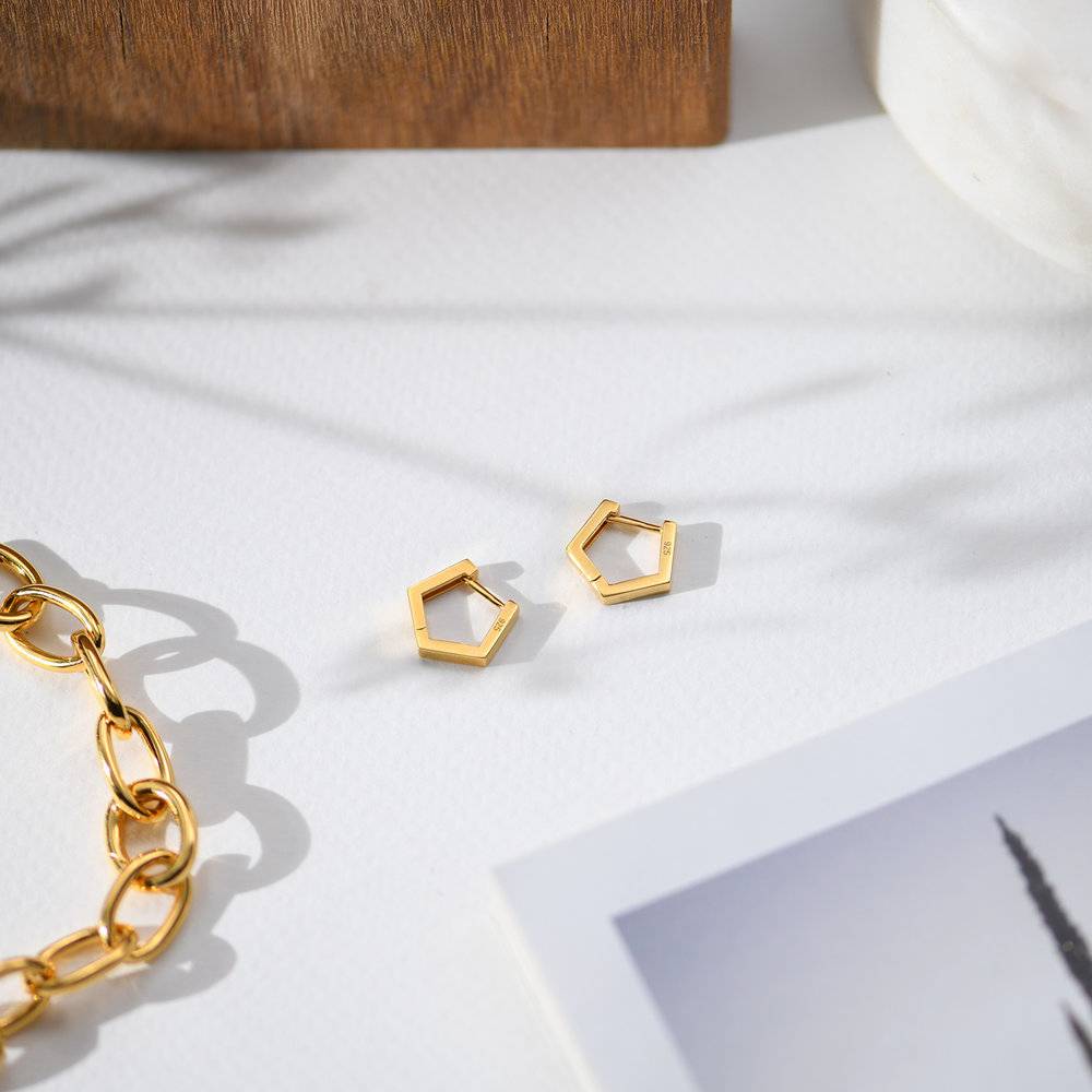 Strike Gold Hoop Earrings - Gold Plated product photo