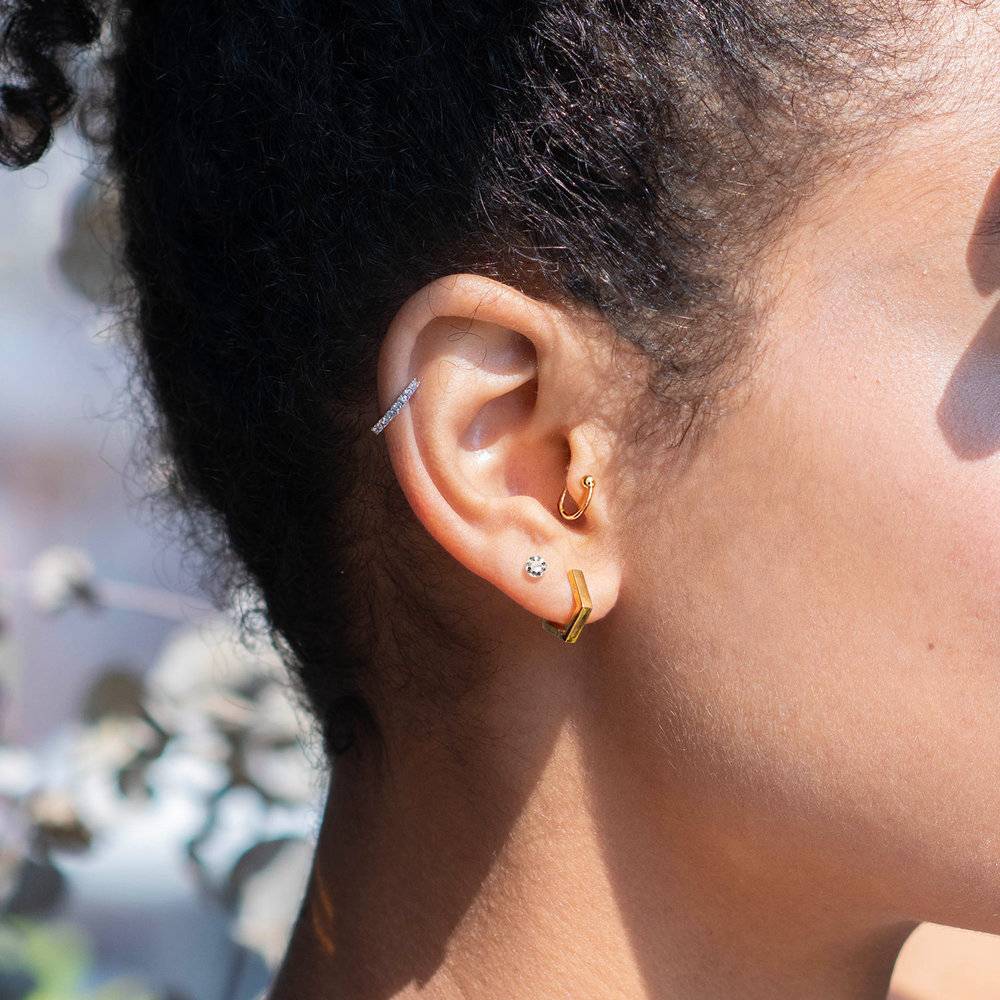 Strike Gold Hoop Earrings - Gold Plated product photo