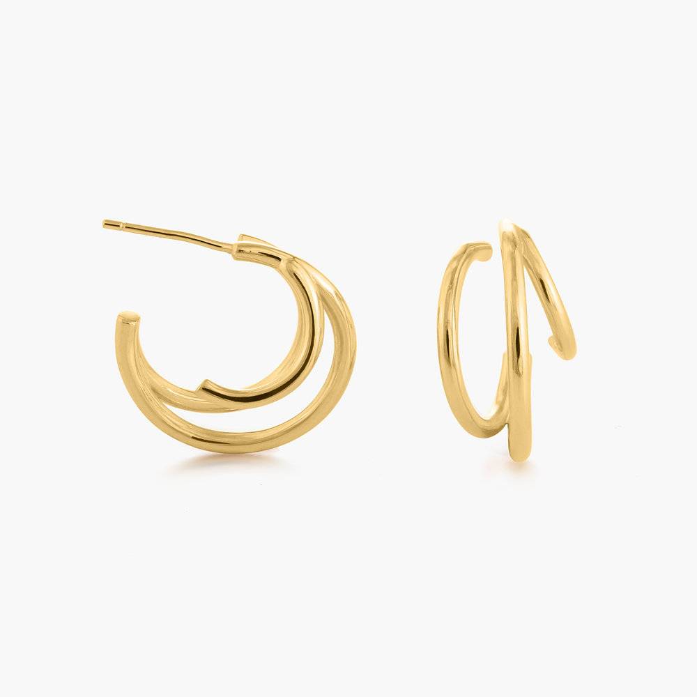 Tango Triple Hoop Earrings - Gold Plated