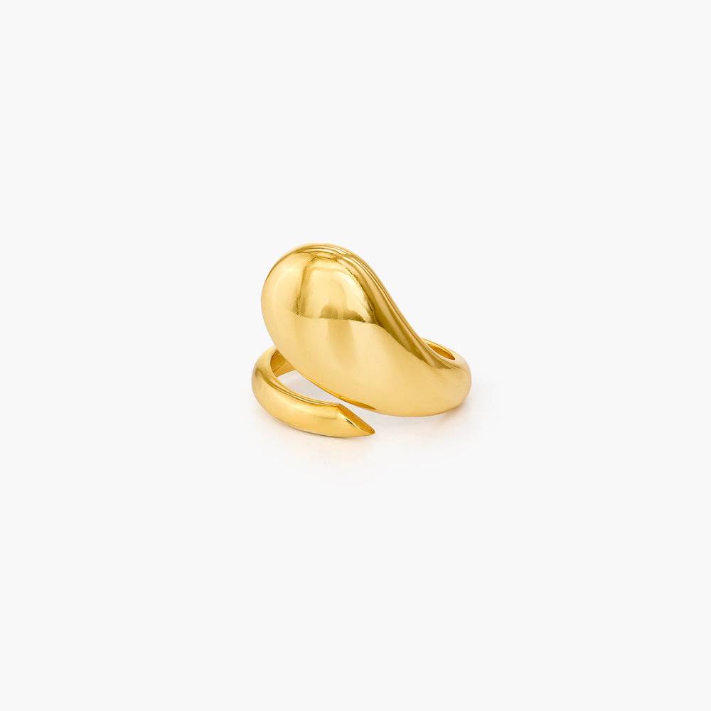 Tear Drop Open Statement Ring - Gold Plated-4 product photo