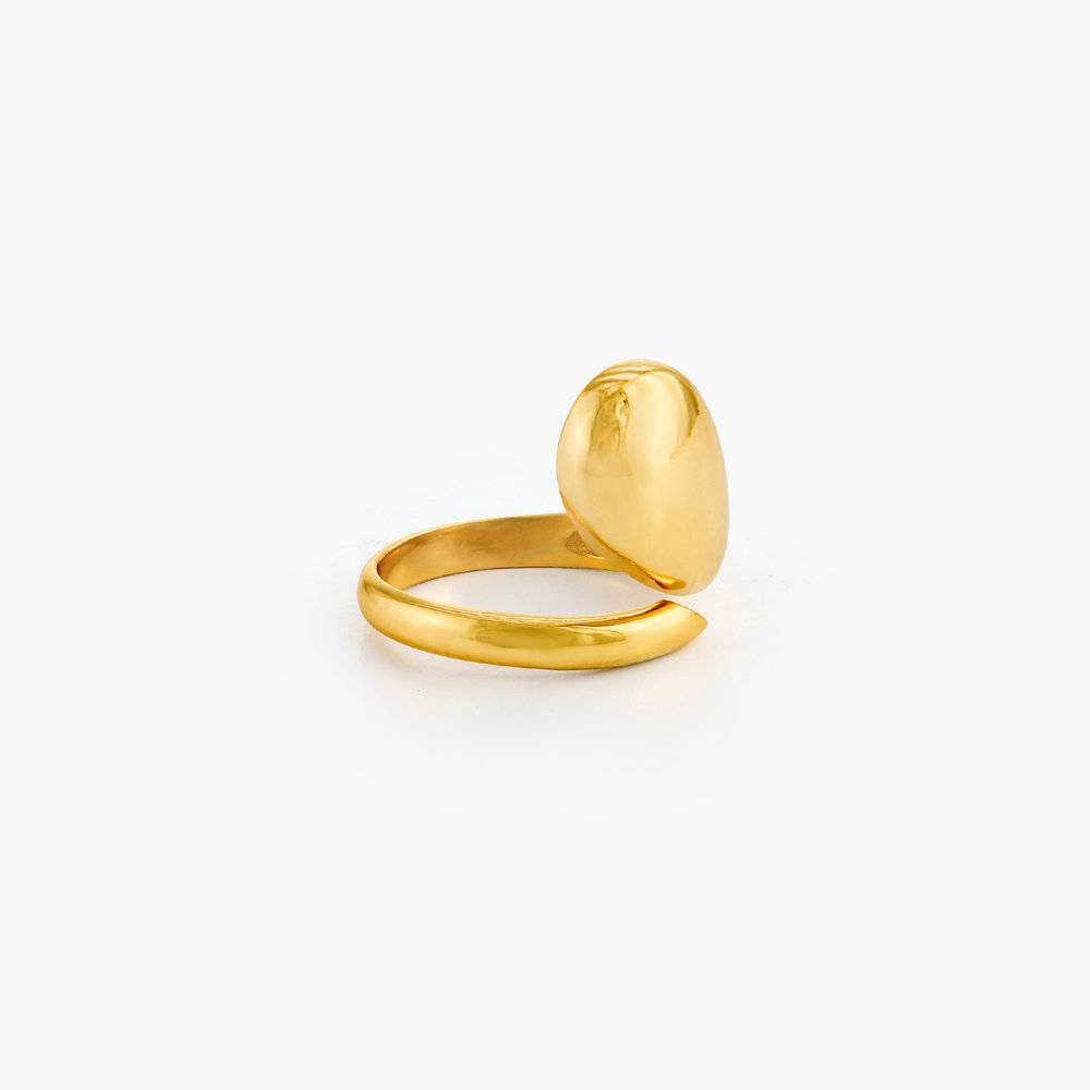 Tear Drop Open Statement Ring - Gold Plated-4 product photo