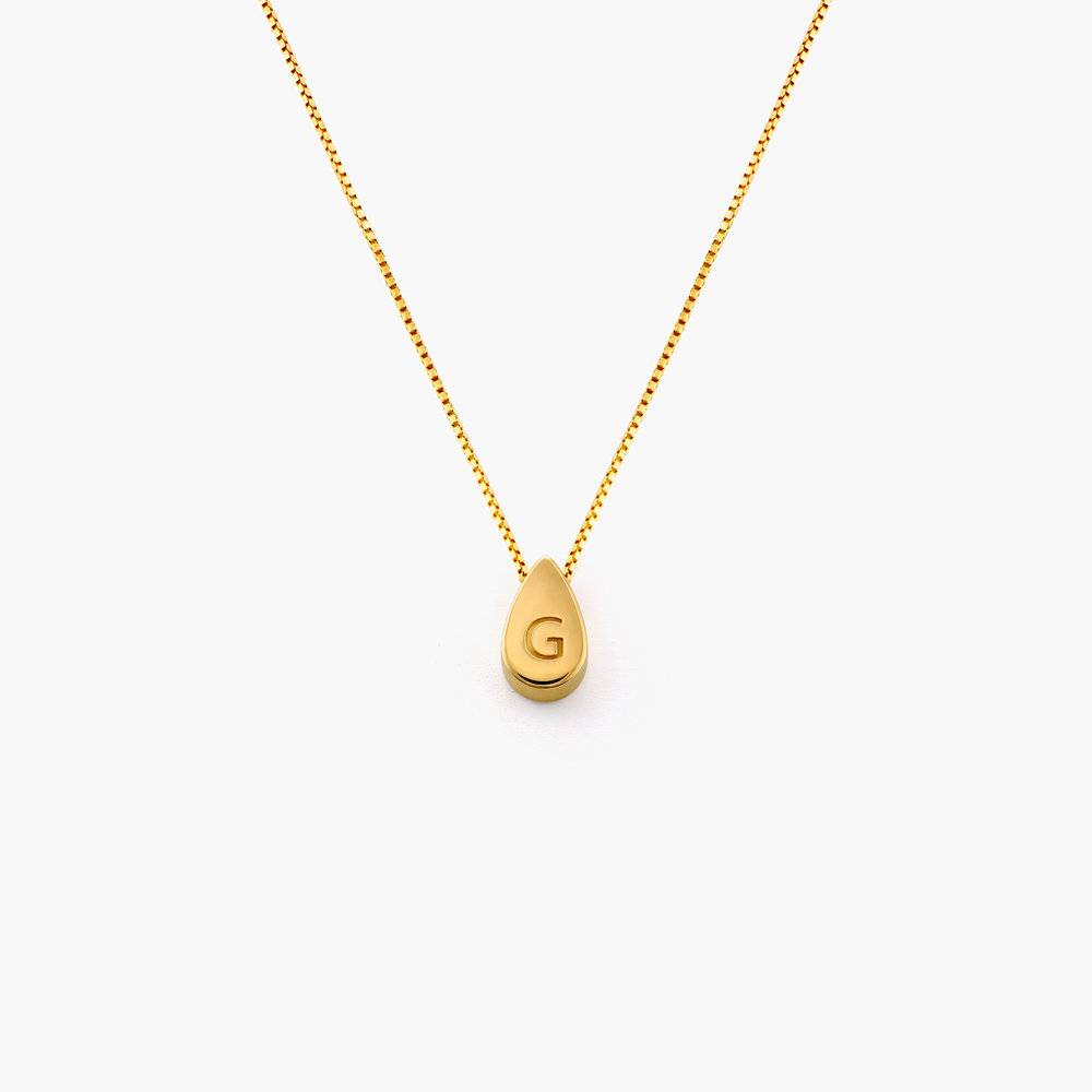 Teardrop Initial Necklace - Gold Vermeil