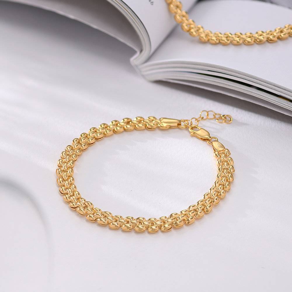 Texture Chain Bracelet- Gold Vermeil-3 product photo