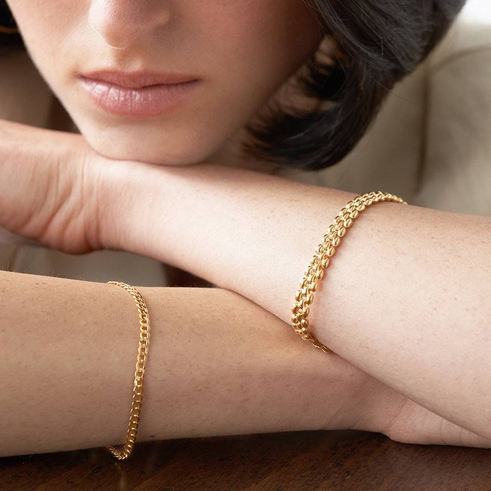 Texture Chain Bracelet- Gold Vermeil-4 product photo